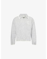 The Couture Club - Emblem Appliqué Knitted Polo Top - Lyst