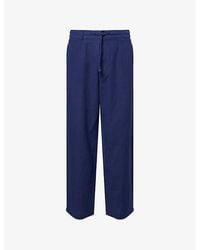 Polo Ralph Lauren - Drawstring Wide-Leg Linen And Cotton Trousers - Lyst