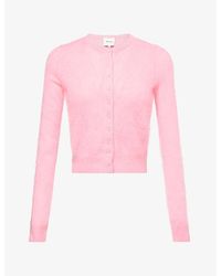 Reformation - Caspia Cropped Brushed Cashmere Cardigan - Lyst