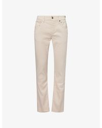 7 For All Mankind - Straight-Leg Linen And Cotton Denim Jeans - Lyst