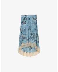 Zadig & Voltaire - Joslin Floral-print Silk Midi Skirt - Lyst