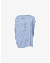 eem - Pleated-Shoulder Draped Jersey Top - Lyst