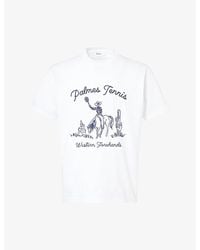 Palmes - Western Brand-Embroidered Cotton T-Shirt - Lyst