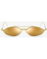 Fendi - Fe40114u Baguette Oval-frame Metal Sunglasses - Lyst