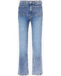 Jeanerica - Alta Patch-pocket Straight-leg High-rise Organic Denim-blend Jeans - Lyst