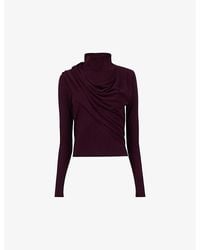 eem - High-Neck Long-Sleeve Scarf Knitted Jumper - Lyst