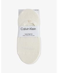 Calvin Klein - Footie High-Cut Pack Of Two Mesh Liner Socks - Lyst