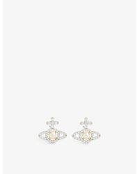 Vivienne Westwood - Olympia Silver-tone Brass And Cubic Zirconia Stud Earrings - Lyst