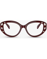 Swarovski - Sk2006 Oval-frame Gem-embellished Acetate Optical Glasses - Lyst