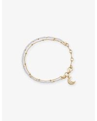 Astley Clarke - Fine Biography Moon 18Ct- Plated Sterling- And Moonstone Charm Bracelet - Lyst