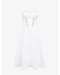 House Of Cb - Kim Floral-Print Cotton Midi Dress - Lyst