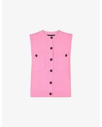 Whistles - Round-Neck Button-Down Textured Cotton-Blend Tank - Lyst