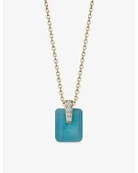 Astley Clarke - Deco 18Ct Vermeil, Amazonite And Sapphire Pendant Necklace - Lyst