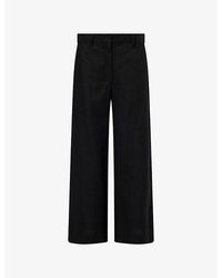 Max Mara - Straight-Leg Cotton-Blend Trousers - Lyst