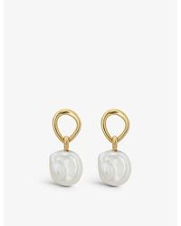 Monica Vinader - 18ct Gold Plated Vermeil Silver Nura Keshi Pearl Drop Earrings - Lyst