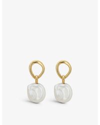 Monica Vinader - Nura Keshi 18ct Recycled Yellow Gold-plated Vermeil Sterling Silver And Pearl Drop Earrings - Lyst