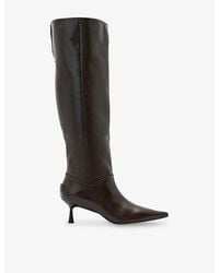 AllSaints - Odyssey Leather Heeled Knee-High Boots - Lyst
