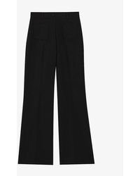 Claudie Pierlot - Player Flared-leg Mid-rise Wool-blend Trousers - Lyst