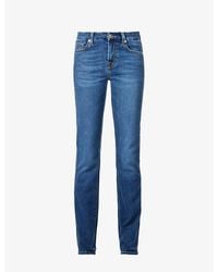 7 For All Mankind - Kimmie Straight-Leg Mid-Rise Stretch-Denim Jeans - Lyst