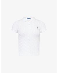 Polo Ralph Lauren - Cable-Knit Short-Sleeves Cotton-Knit Polo Shirt - Lyst