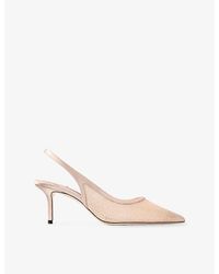Jimmy Choo - Love 85 Glitter Slingback Woven Heeled Courts - Lyst