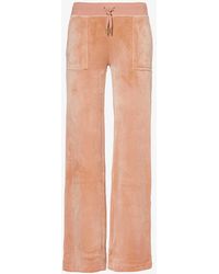 Juicy Couture - Del Ray Straight-leg Mid-rise Velour Trousers - Lyst