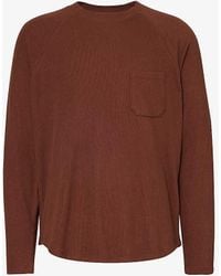 PAIGE - Abe Waffle-knit Regular-fit Cotton-blend T-shirt - Lyst