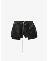 Rick Owens - Low-Rise Fog Leather Boxer Shorts - Lyst