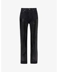 Agolde - Ryder Faux-leather Panel Organic-cotton Jeans - Lyst