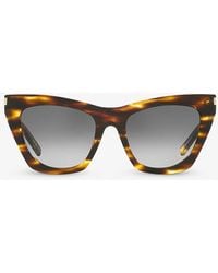 Saint Laurent - Sl214 Kate Cat-eye-frame Acetate Sunglasses - Lyst