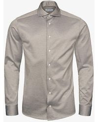 Eton - Mélange-weave Slim-fit Cotton Shirt - Lyst