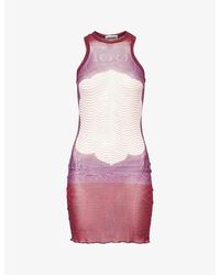 Jean Paul Gaultier - Cartouche Abstract-pattern Sheer Mesh Mini Dress - Lyst