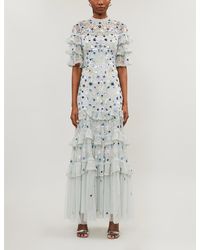 Needle & Thread Meadow Sequin Gown - Green