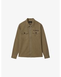 AllSaints - Orbit Graphic-Print Zip-Up Cotton Shirt - Lyst