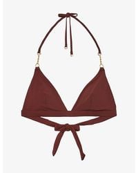 Reiss - Johannah Triangle Stretch-Woven Bikini Top - Lyst