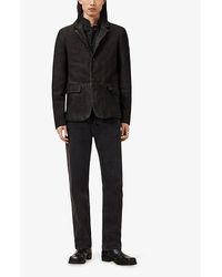 ALLSAINTS 　AXEL BLAZER 　Lサイズ　国内XL相当 Buy AllSaints Black Survey Grey Double Layered Suede Leather