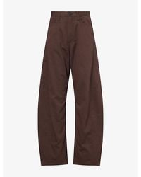 Agolde - Luna Barrel-Leg Cotton Trousers - Lyst