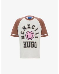 HUGO - Graphic-Print Short-Sleeve Cotton T-Shirt - Lyst