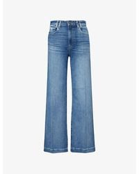 PAIGE - Harper High-Rise Wide-Leg Stretch-Denim Jeans - Lyst