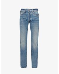 Tom Ford - Faded-wash Straight-leg Regular-fit Selvedge Denim Jeans - Lyst