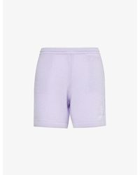 Sporty & Rich - Vendome Brand-embroidered Cashmere Shorts - Lyst