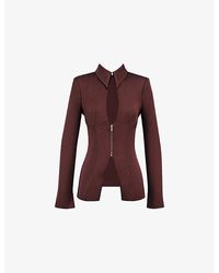 Mistress Rocks - Peekaboo Zip-Front Stretch-Woven Blazer - Lyst
