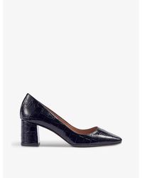 LK Bennett - Sally Croc-embossed Leather Heeled Courts - Lyst