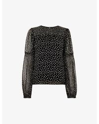 Whistles - Speckled Polka-dot Woven Top - Lyst