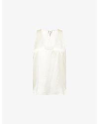 ME+EM - Scoop-Neck Silk-Satin Top - Lyst