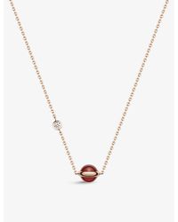 Piaget - Possession 18ct Rose-gold, 0.05ct Diamond And Carnelian Pendant Necklace - Lyst
