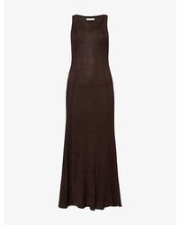 Yasmina Q - Jolie Scoop-Neck Knitted Maxi Dress - Lyst