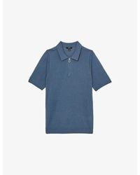 Reiss - Cotton Half-Zip Knitted Polo Shirt - Lyst