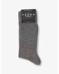 FALKE - Nelson Mid-Calf Wool-Blend Knitted Socks - Lyst