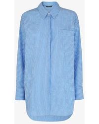 Whistles - Striped Oversized-fit Cotton Shirt - Lyst